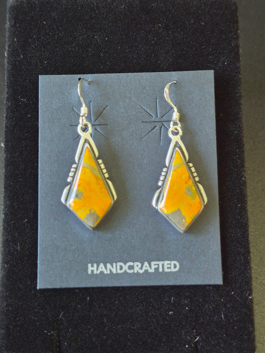 Bumblebee Jasper & Sterling Silver Earrings