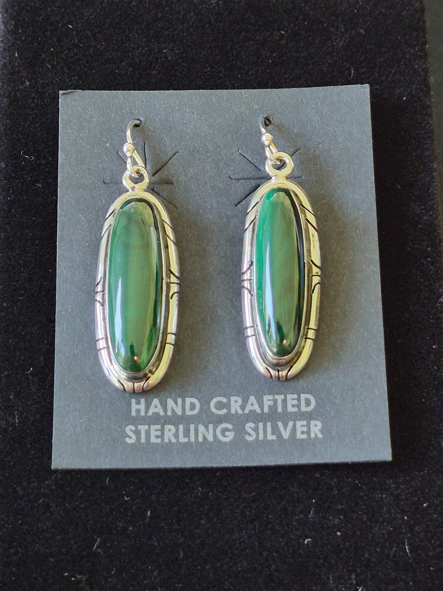 Malachite & Sterling Silver Earrings