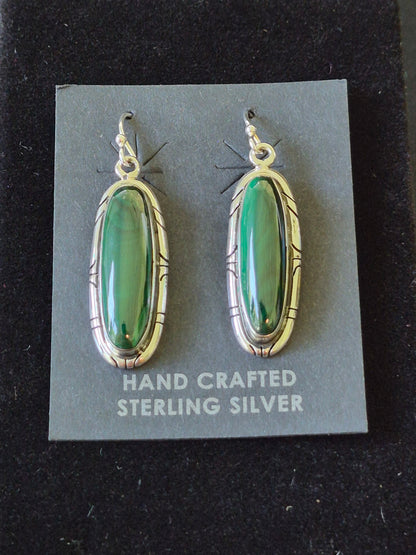 Malachite & Sterling Silver Earrings