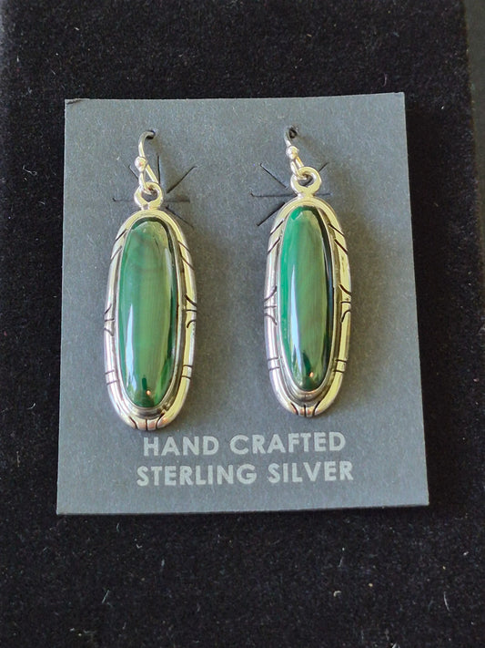 Malachite & Sterling Silver Earrings