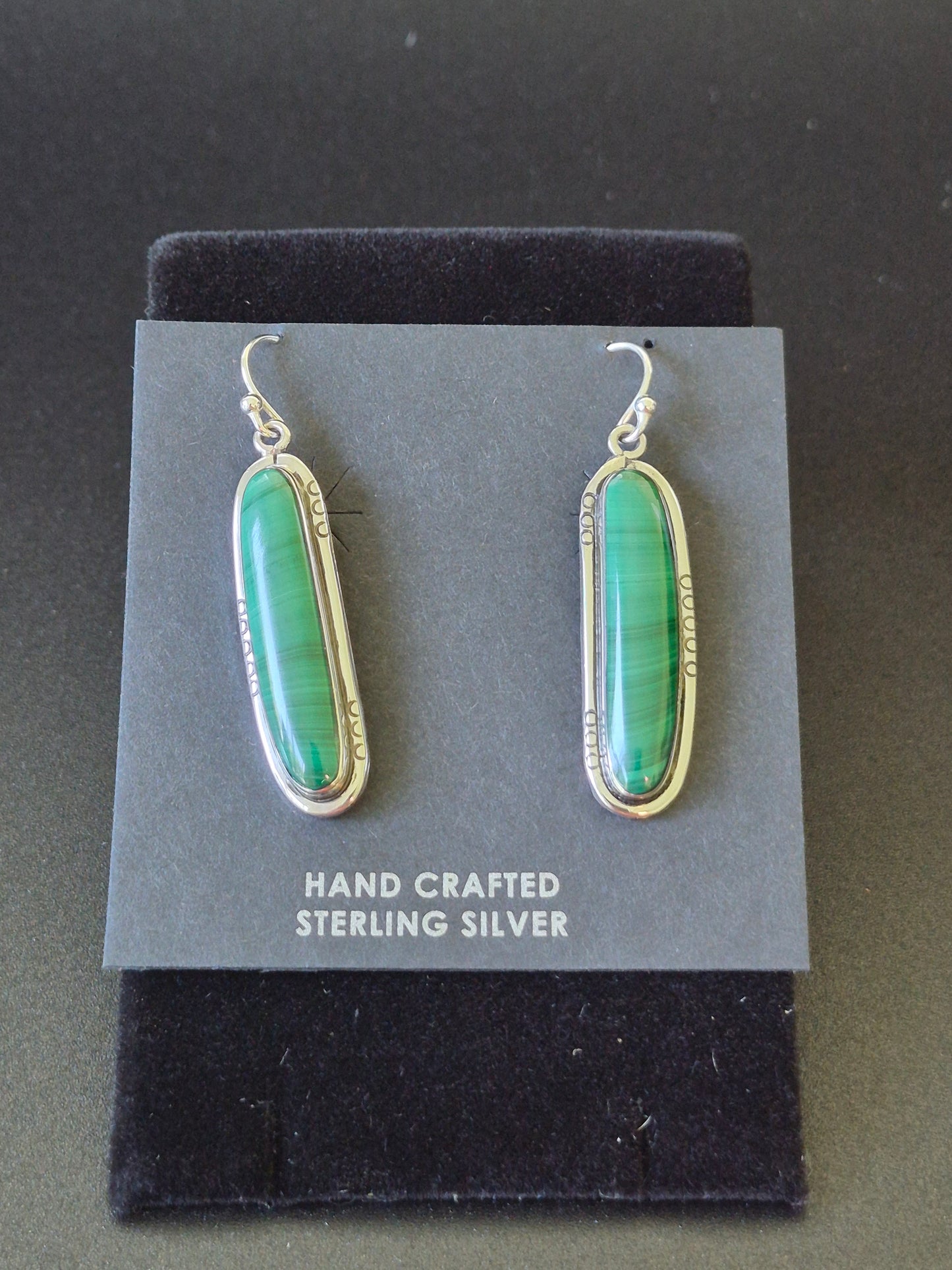 Malachite & Sterling Silver Earrings