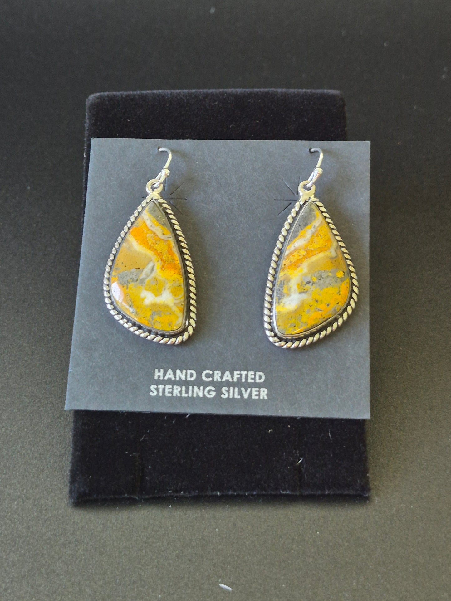 Bumblebee Jasper & Sterling Silver Earrings