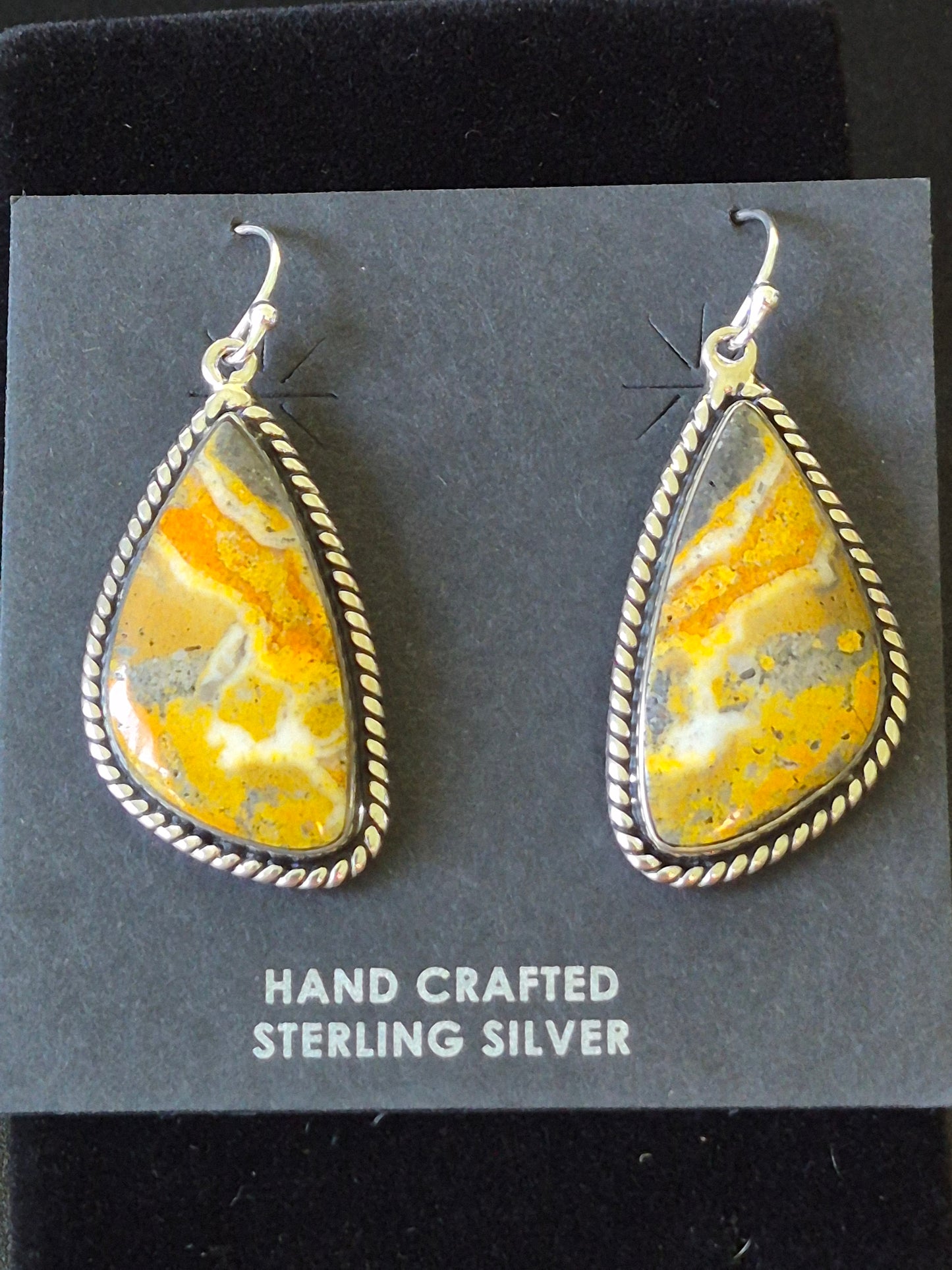 Bumblebee Jasper & Sterling Silver Earrings