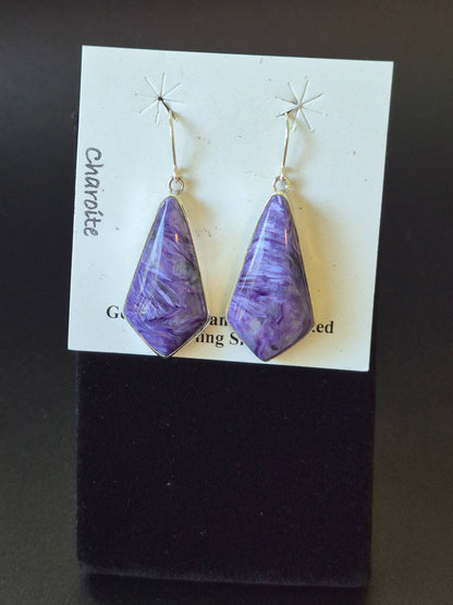 Charoite & Sterling Silver Earrings