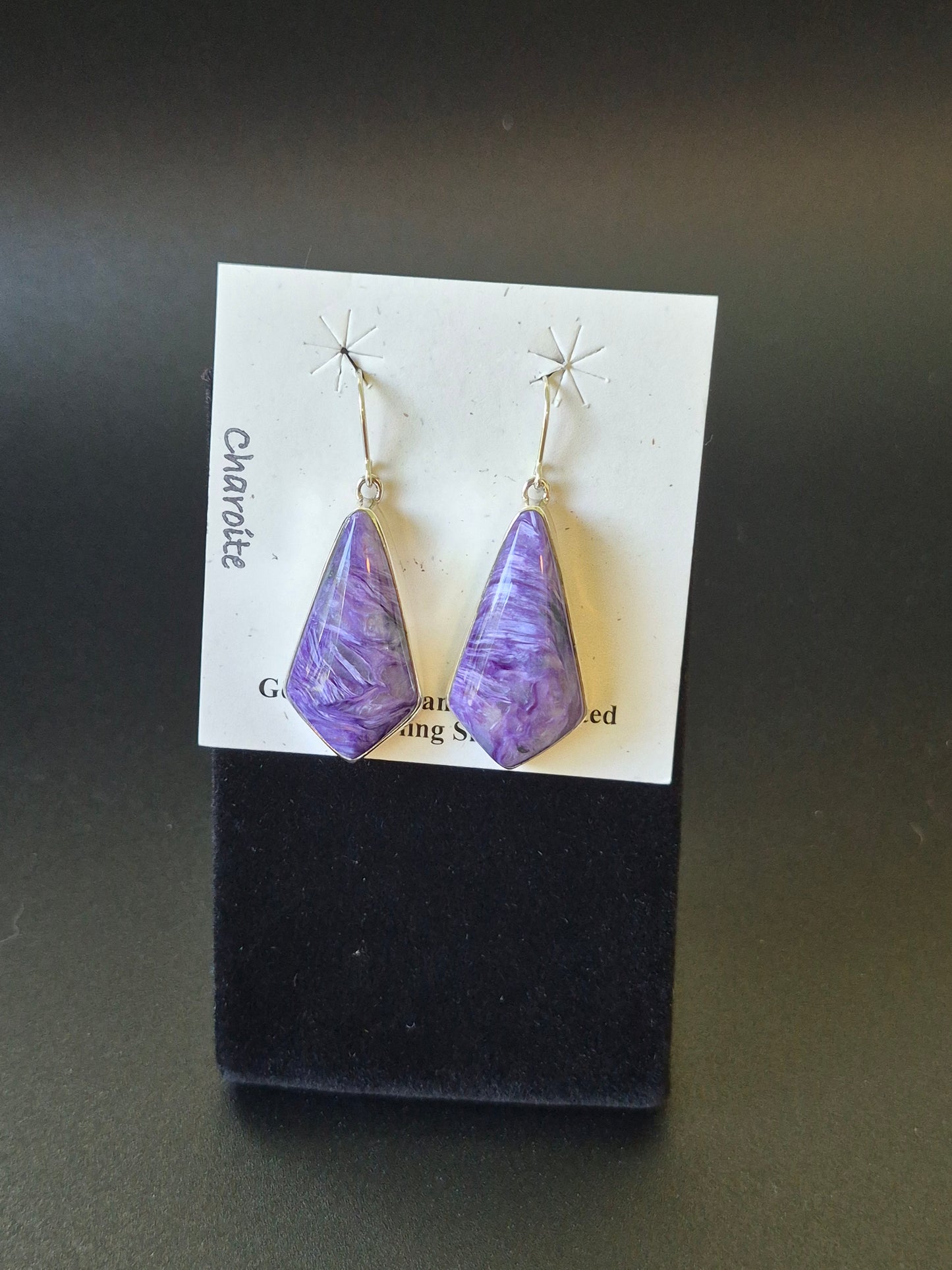 Charoite & Sterling Silver Earrings