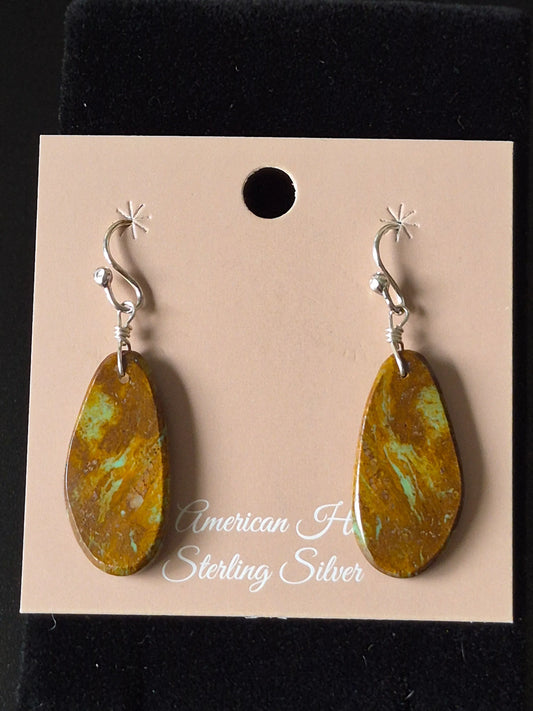 Boulder Turquoise Slab Earrings