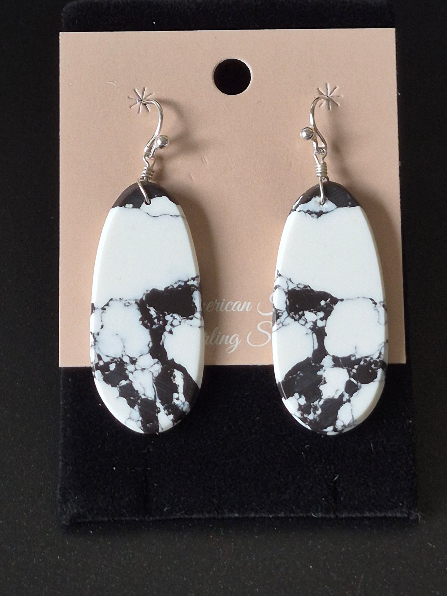 White Buffalo Turquoise Slab Earrings