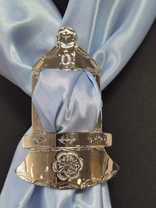 German Silver Church House Scarf Slide