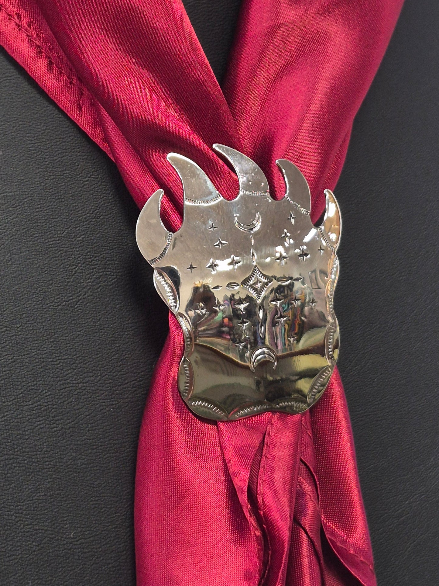 German Silver Bear Paw Scarf Slide