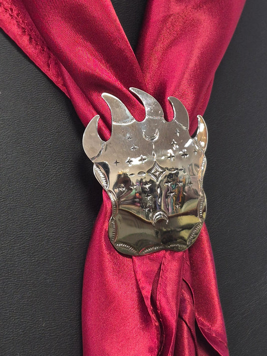 German Silver Bear Paw Scarf Slide