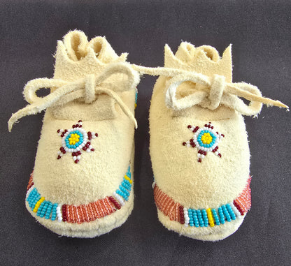 Baby Moccasins - Newborn (Turq/Transpar Pink)