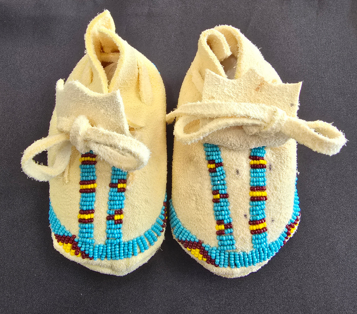 Baby Moccasins - 0-3mo. (Turq/Yellow/Mar)