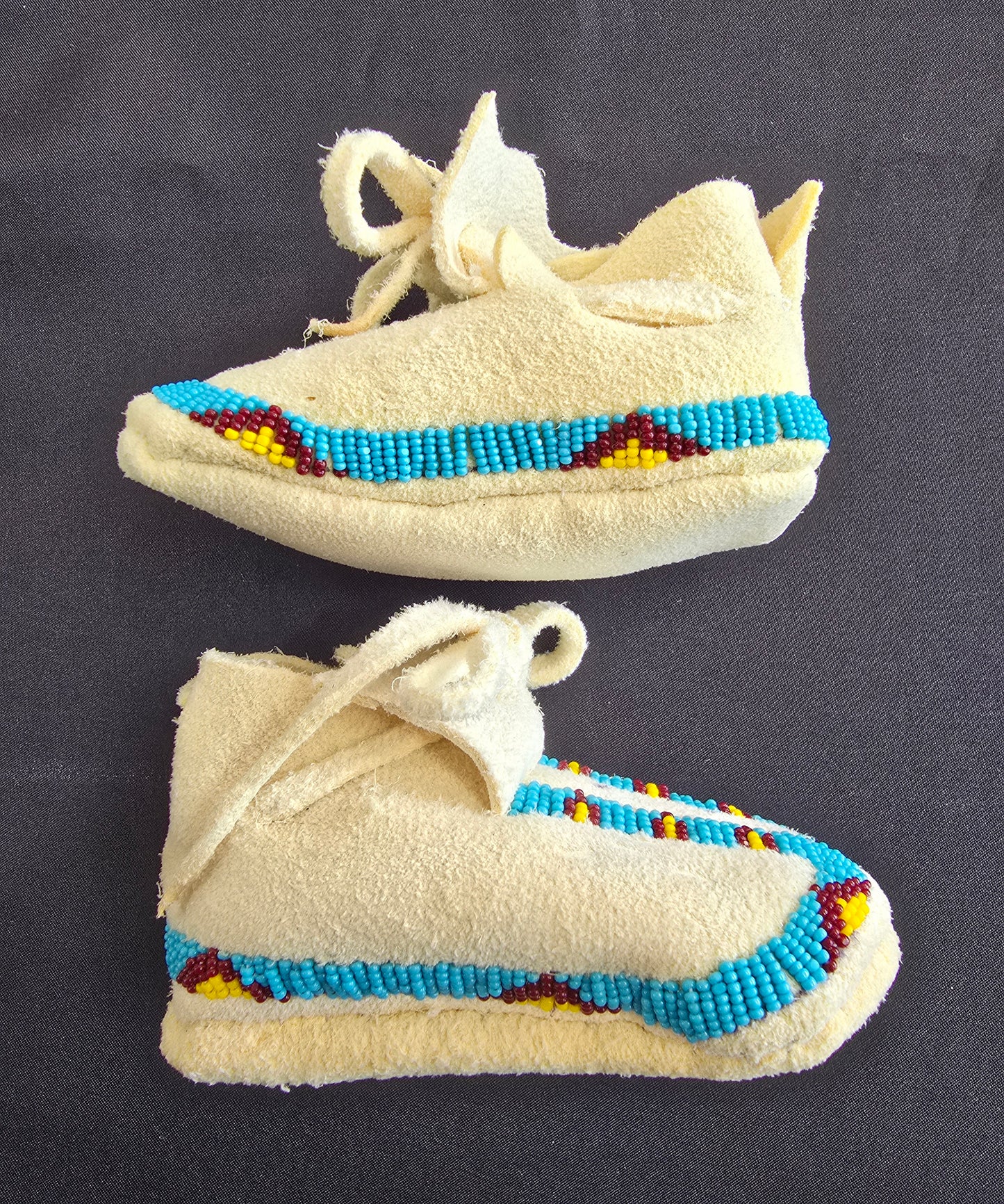 Baby Moccasins - 0-3mo. (Turq/Yellow/Mar)