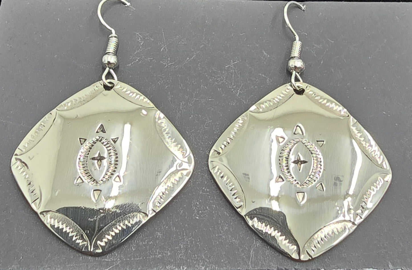 German Silver Earrings by Adam Caesar - Square