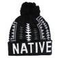 NATIVE BUFFALO , POM BEANIE: Black