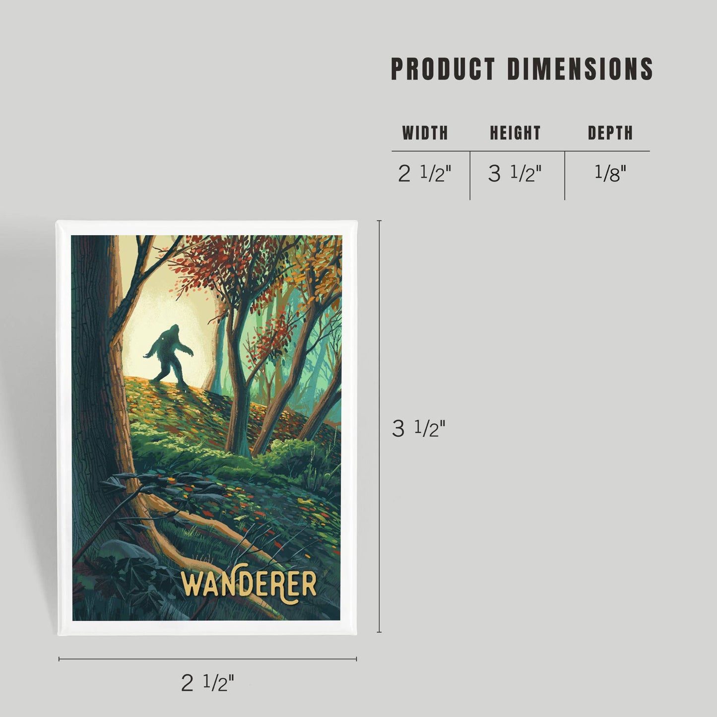 Wanderer, Bigfoot in Forest, Fall: Magnet