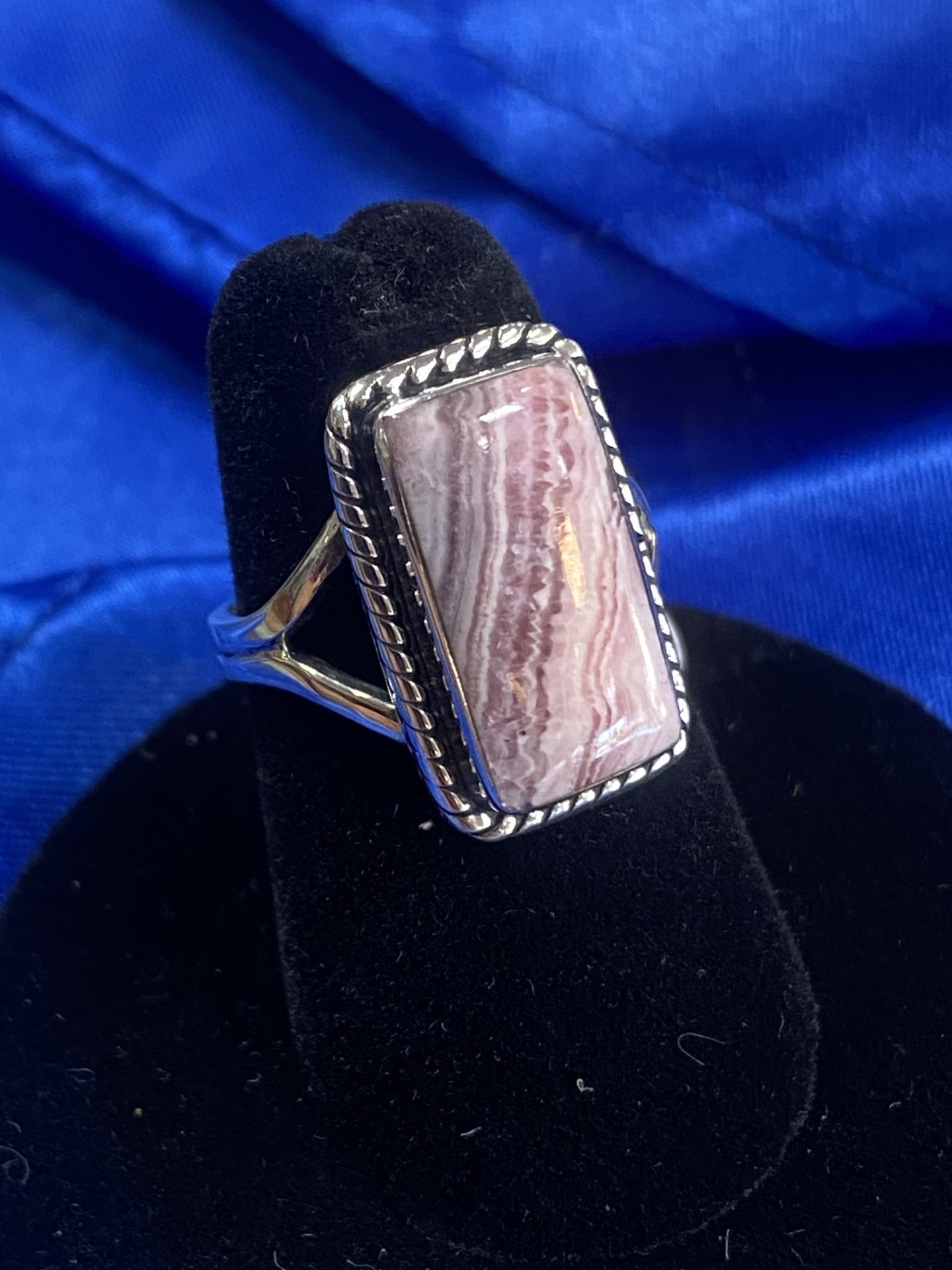 Rhodochrosite & Sterling Silve Ring