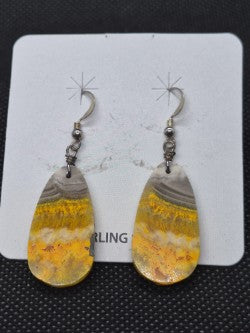 Bumble Bee Jasper Slab Earrings
