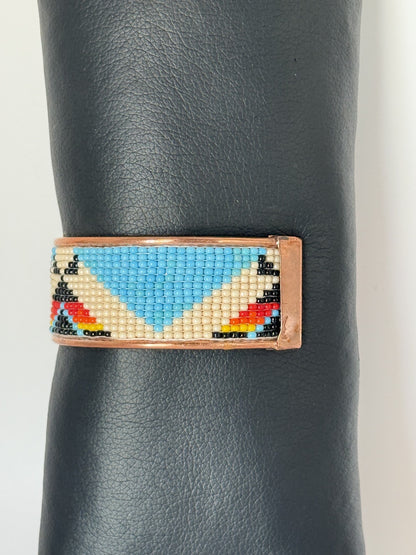 Copper Beaded Cuff Bracelet