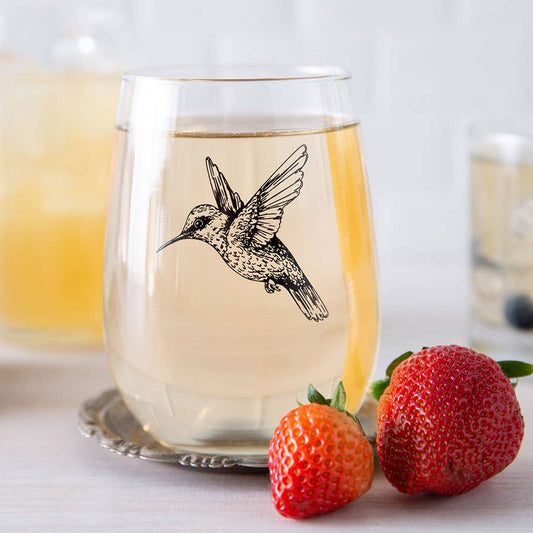 Hummingbird Wine Glass