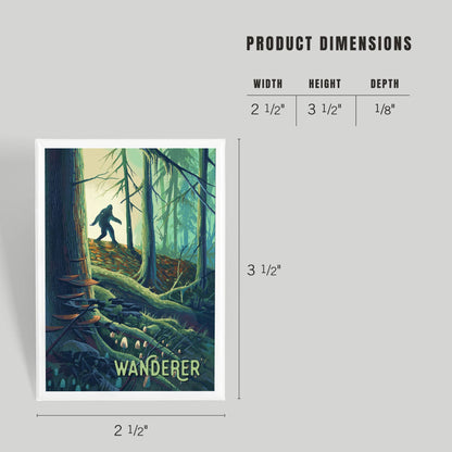 Wanderer, Bigfoot in Forest: Magnet