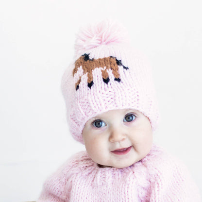 Pony Beanie Hat Blush for Baby: M (6-24 months)