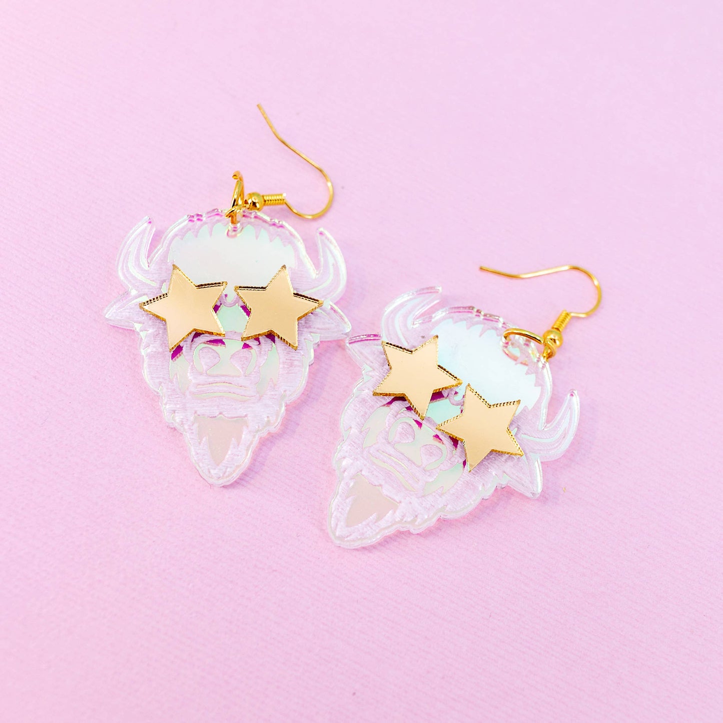 Buffalo Earrings - Starry Eye Earrings with Bison