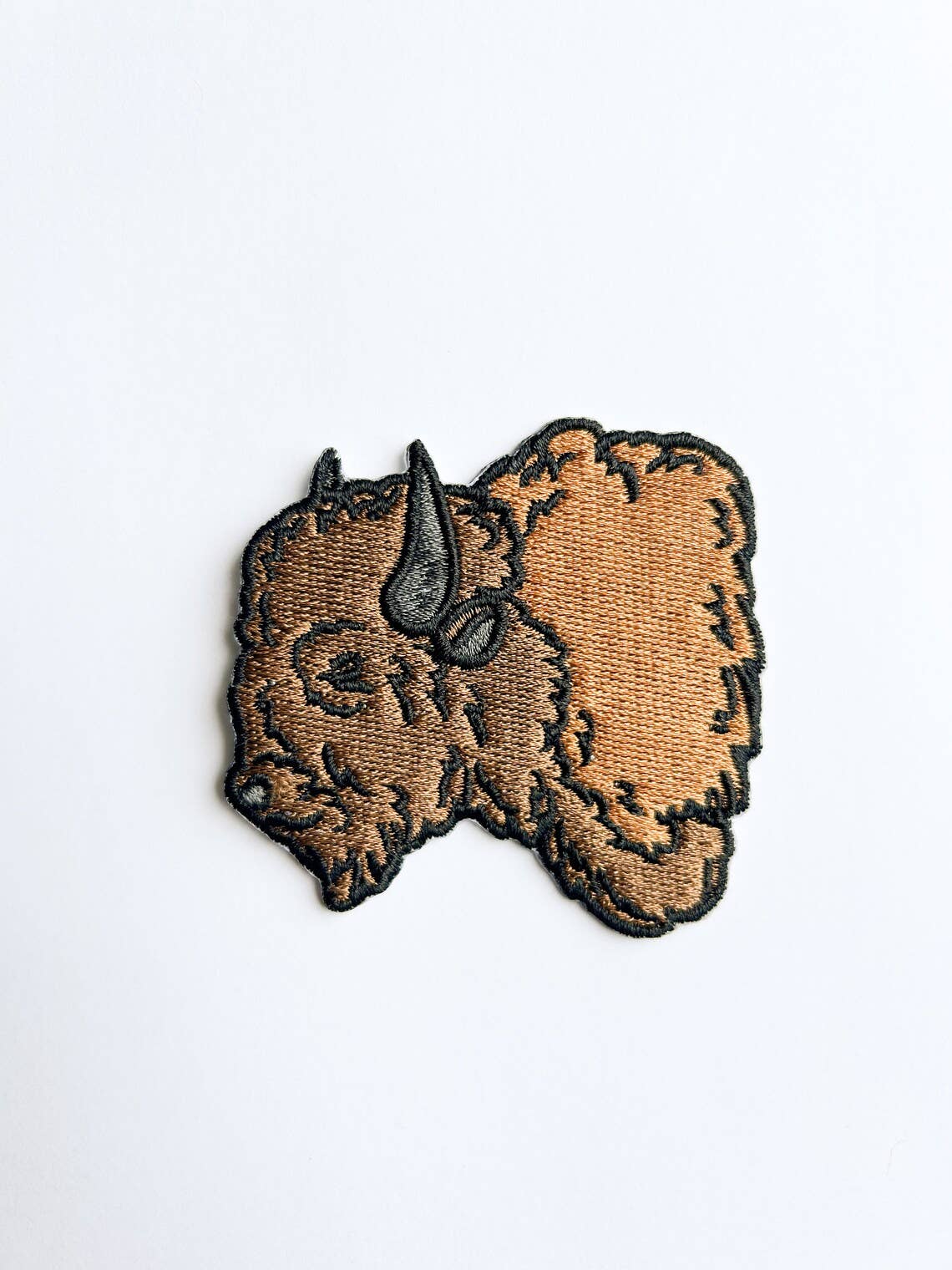 Bison Buffalo Embroidered Iron On Patch for Hats & Clothing