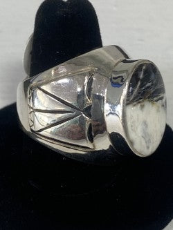 White Buffalo Turquoise & Sterling Silver Men's Ring