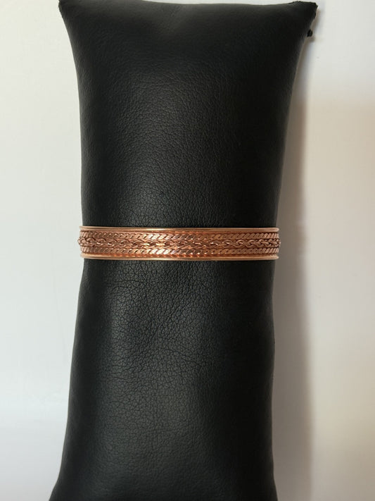 Copper Cuff Braided Bracelet