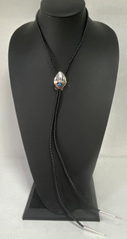Sterling Silver & Turquoise Bear Paw Bolo