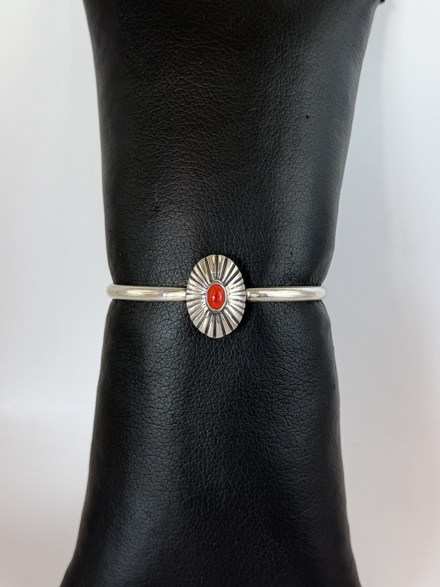 Coral & Sterling Silver Bracelet