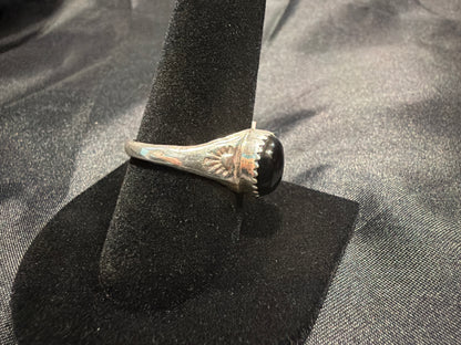 Onyx/Sterling Silver (Size 11 1/4)