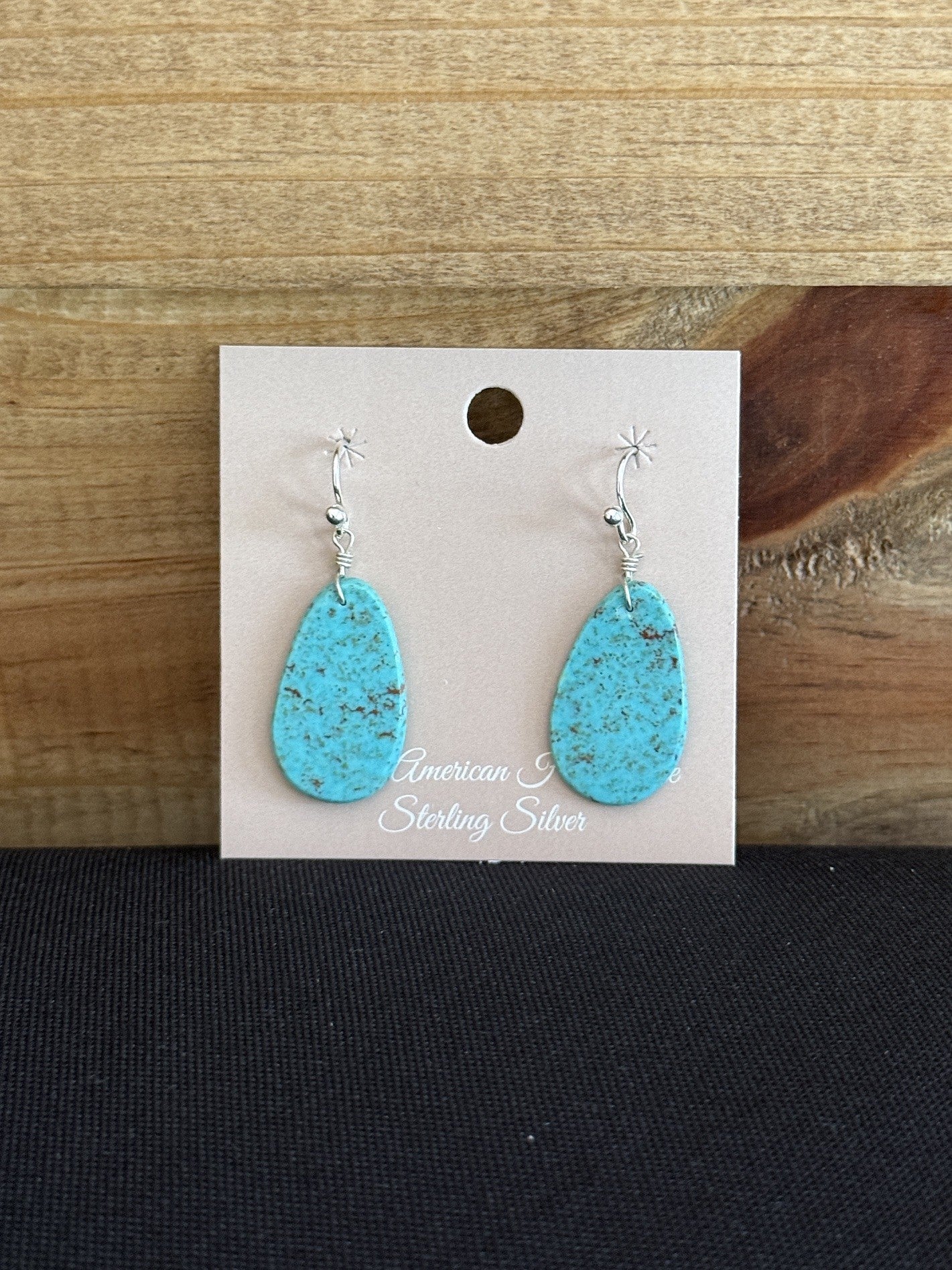 Turquoise & Sterling Silver Slab Dangle Earrings