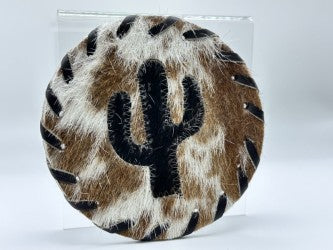 Cowhide Coasters - Western Motif