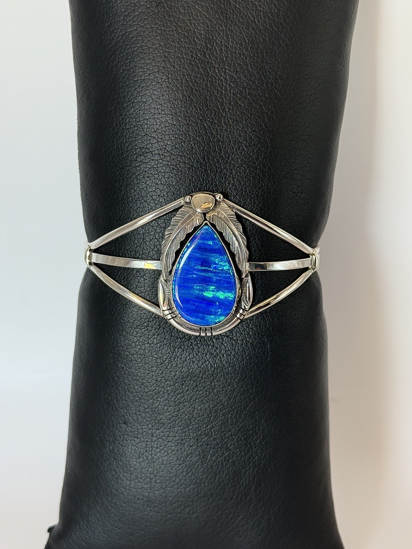 Blue Opal & Sterling Silver Bracelet