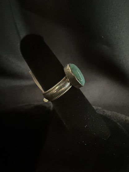 Kingman Turquoise/Sterling Silver Ring (Size 6)