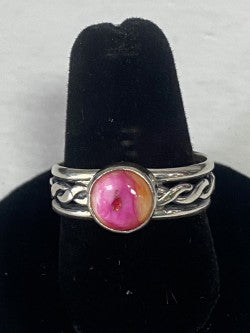 Pink Dahlia Jasper & Sterling Silver Ring