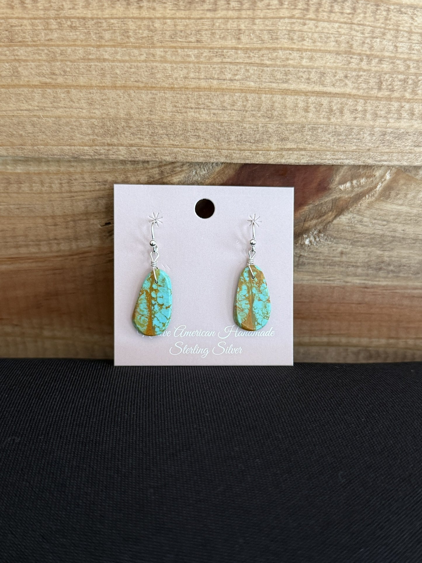 Turquoise & Sterling Silver Slab Dangle Earrings