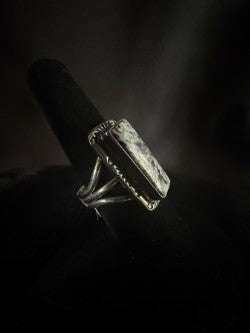 White Buffalo/Sterling Silver Ring (Size 10)