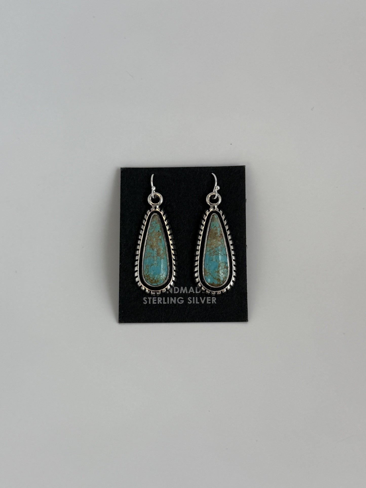 Turquoise & Sterling Silver Teardrop Earrings