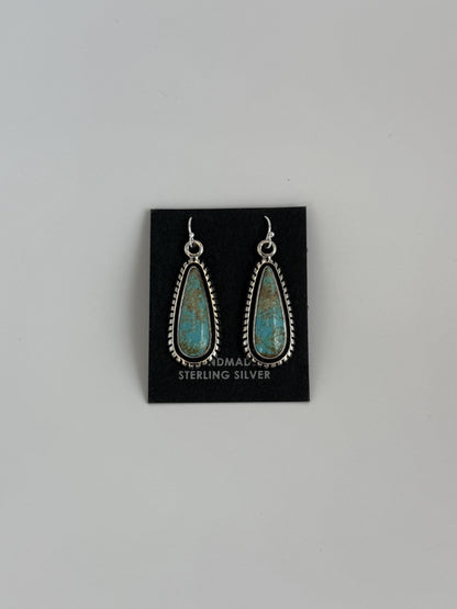 Turquoise & Sterling Silver Teardrop Earrings