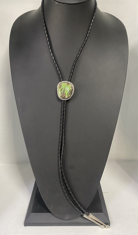 Sterling Silver & Gaspeite Bolo Tie