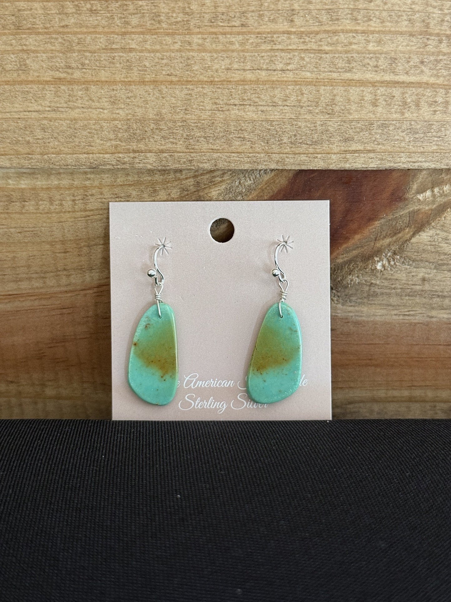 Turquoise & Sterling Silver Slab Dangle Earrings