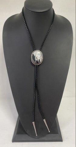 Sterling Silver & White Buffalo Bolo