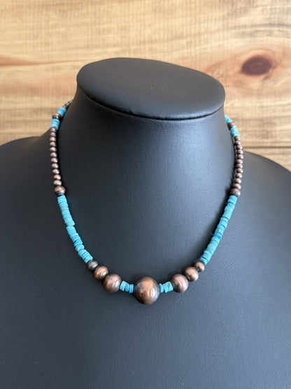 Kingman Turquoise & Copper Necklace