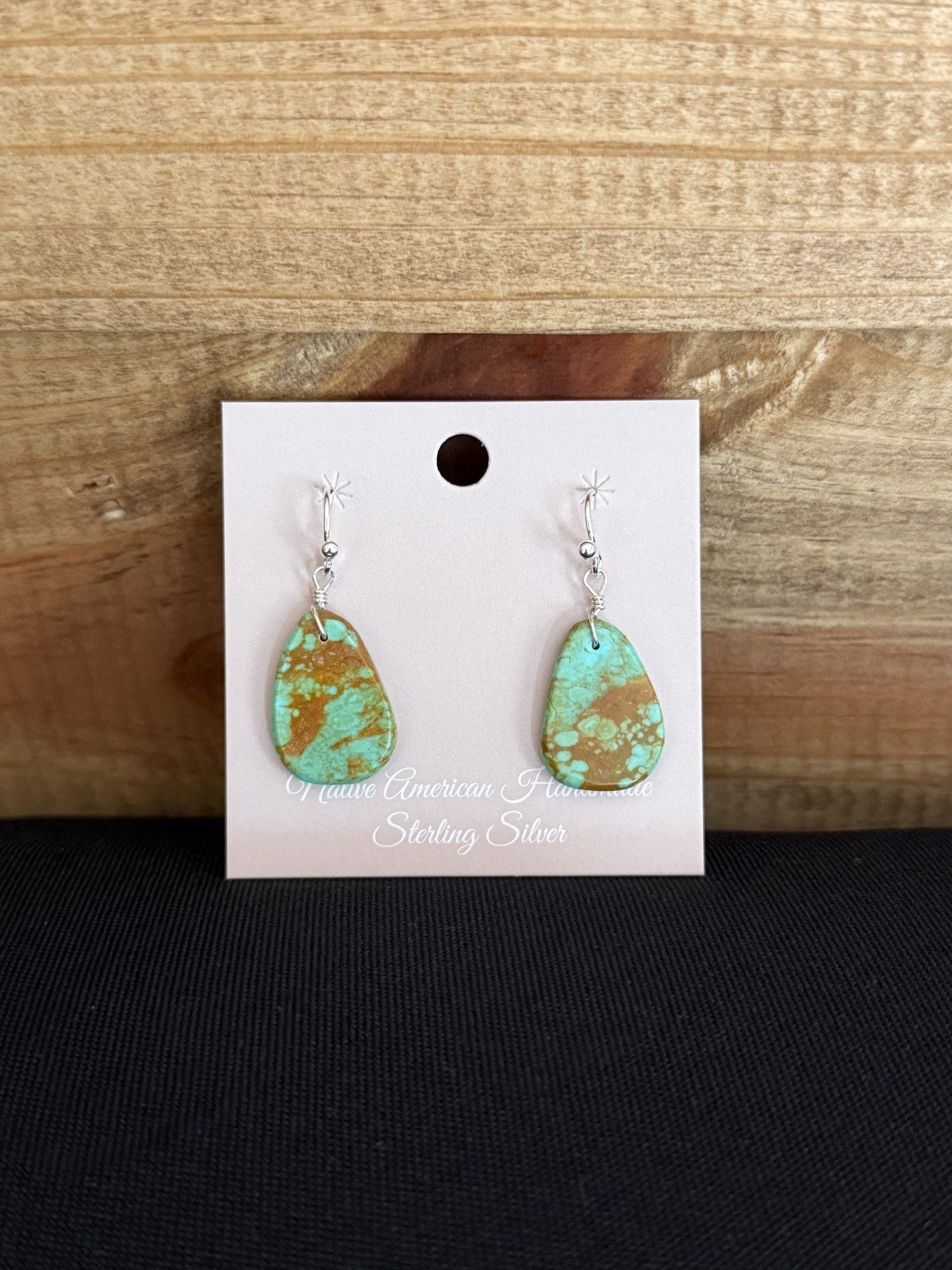 Turquoise & Sterling Silver Slab Dangle Earrings