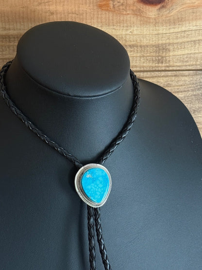 Kingman Turquoise/Sterling Silver Bolo Tie