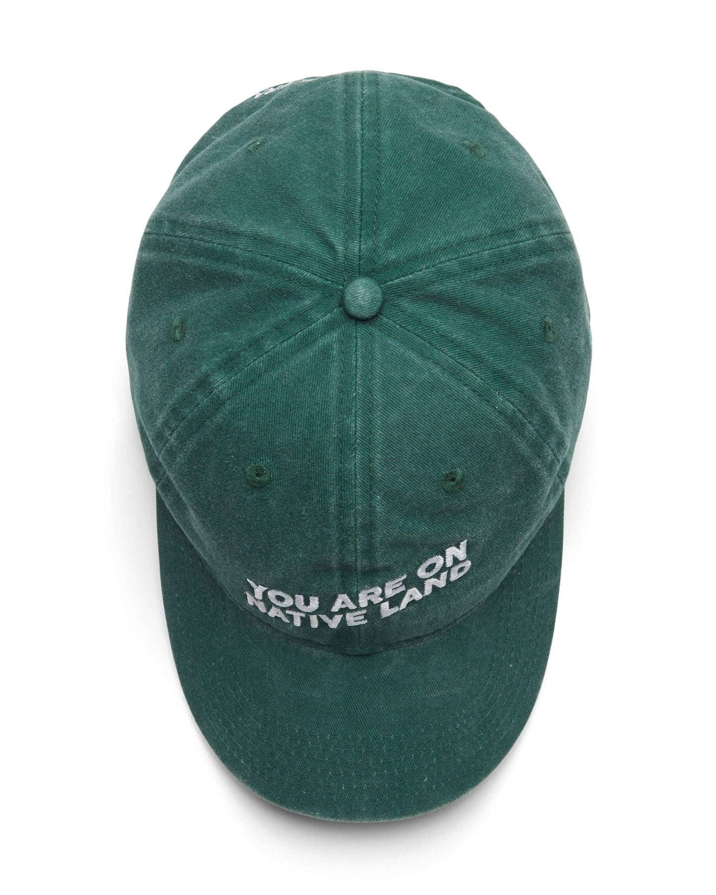 'YOU ARE ON NATIVE LAND' DAD CAP - DARK GREEN