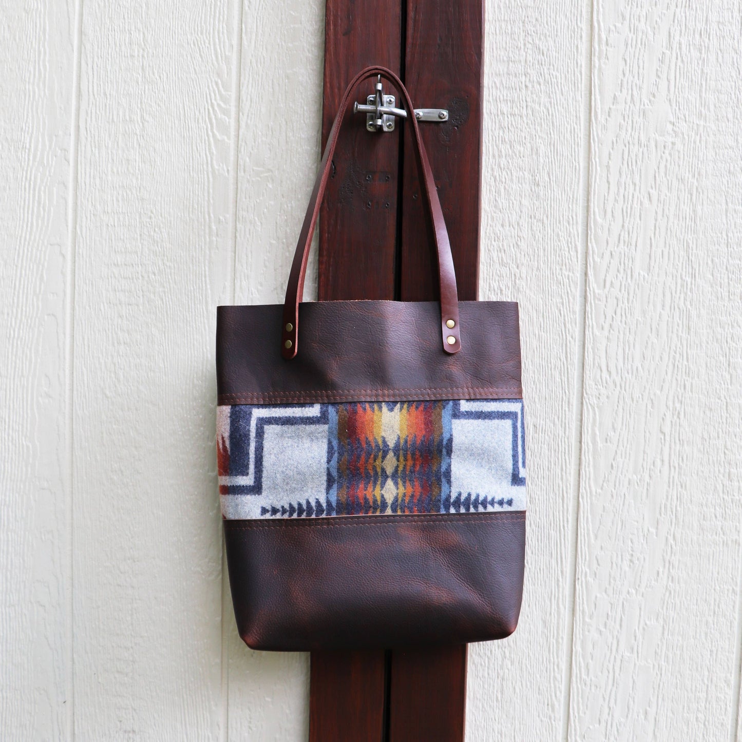 Wool Tote Tall, Handmade: Brown / Sierra Trail